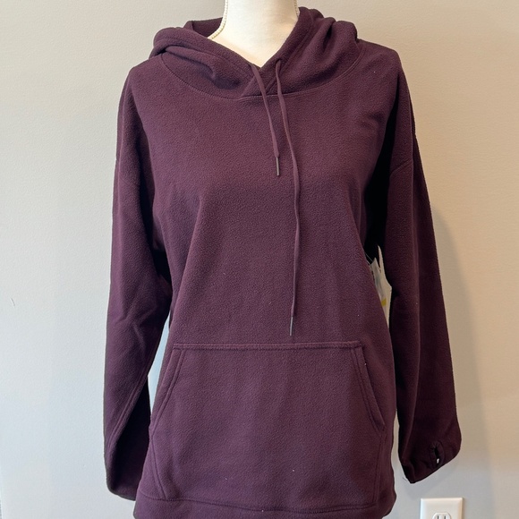 Zella Deep Plum Hooded Long Fleece Sweatshirt - Picture 2 of 12